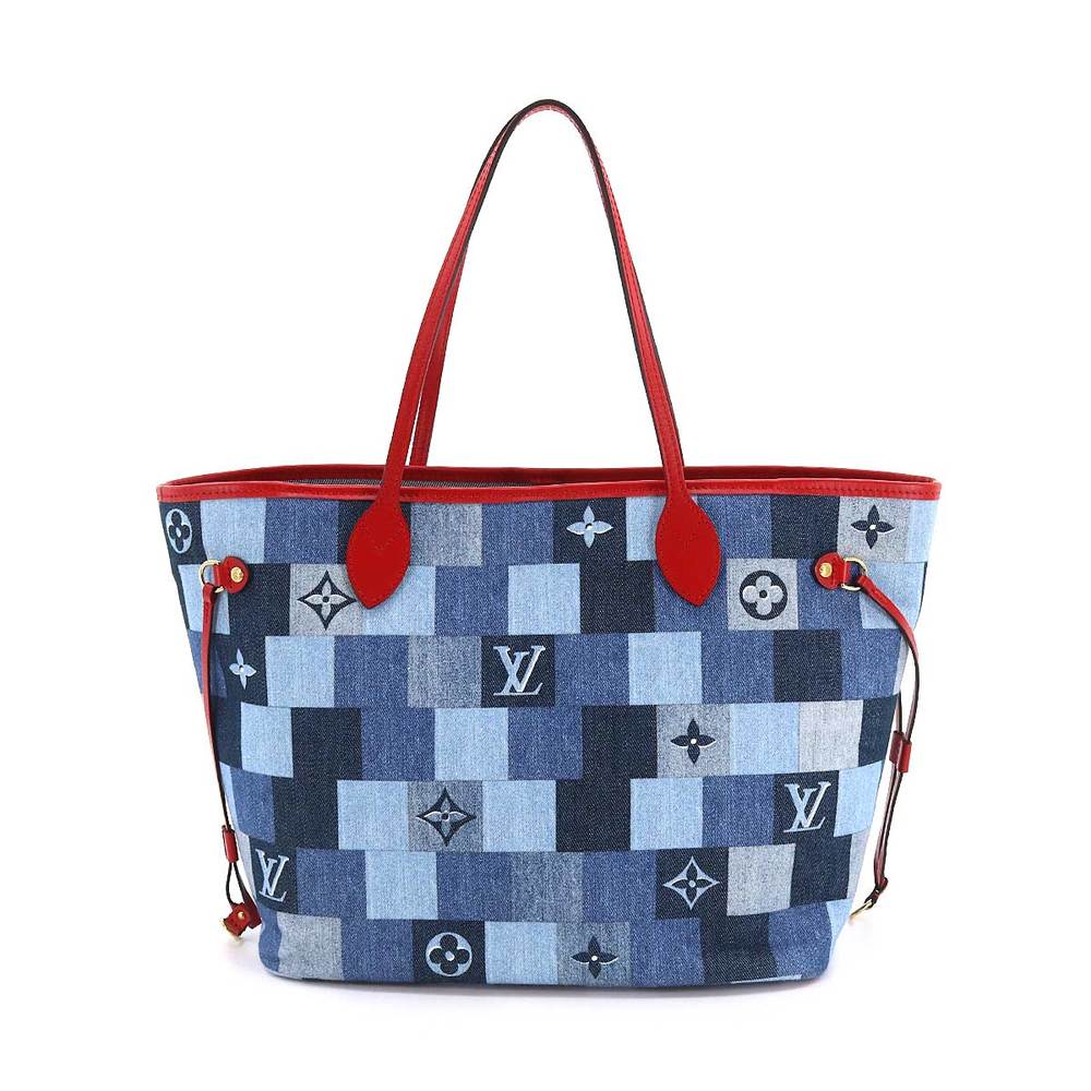 Louis Vuitton Patchwork Denim Monogram Neverfull … - image 2